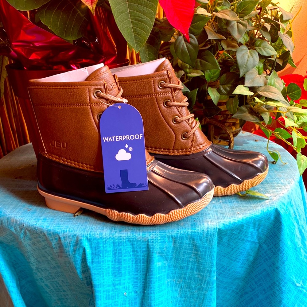 Duck boots waterproof Navy and Tan